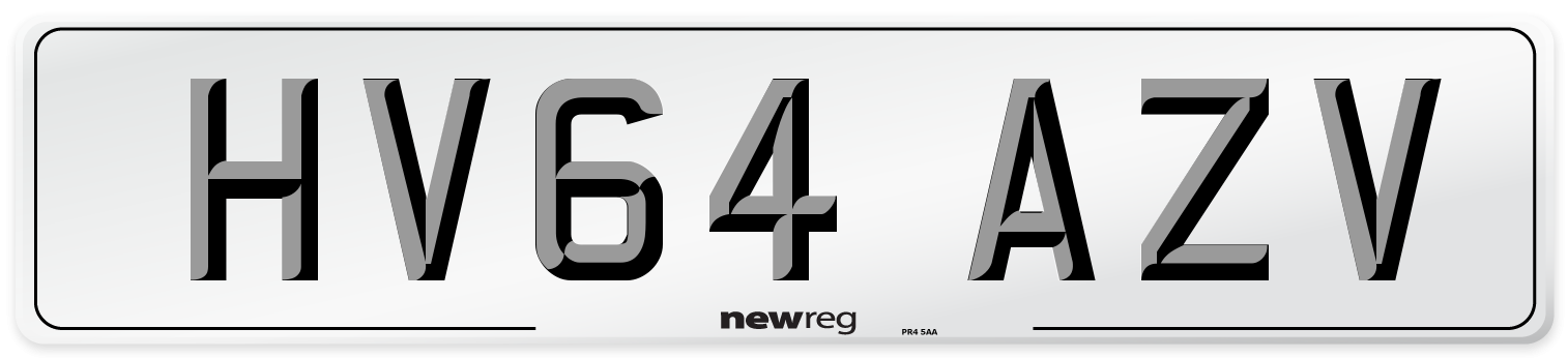 HV64 AZV Number Plate from New Reg